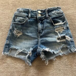 Flying Monkey Kids Distressed Blue Denim Shorts